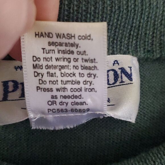 Pendleton 100% Merino Wool Beaded and Embroidered Green Sweater - Picture 5 of 8